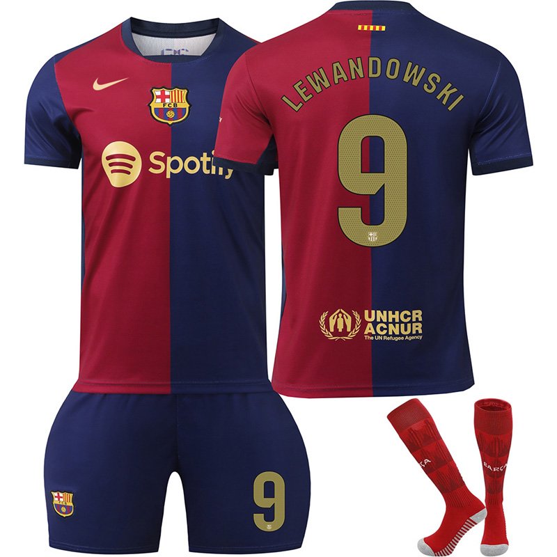 FC Barcelona Lewandowski 9 Hjemme Fotballdrakt 2024-25