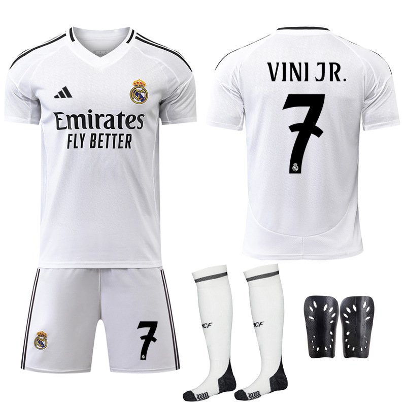 Fotballdrakt Sett Real Madrid 2024/25 Hjemmedrakt Vinícius Jr. #7