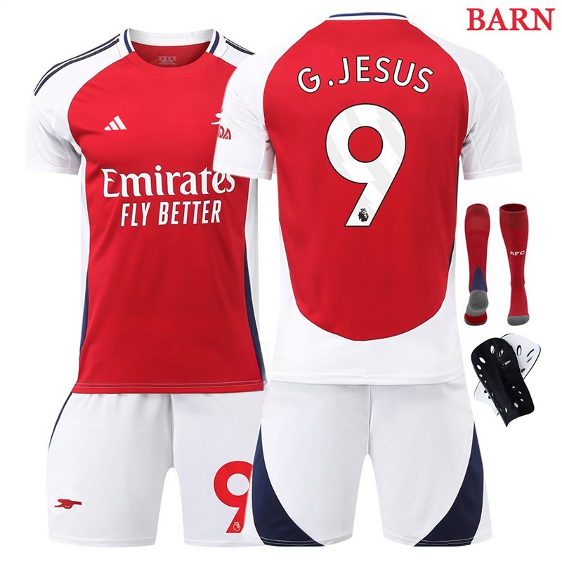 Fotballdrakter Barn Arsenal G.Jesus 9 Hjemmedrakt 2024-2025 suit sets
