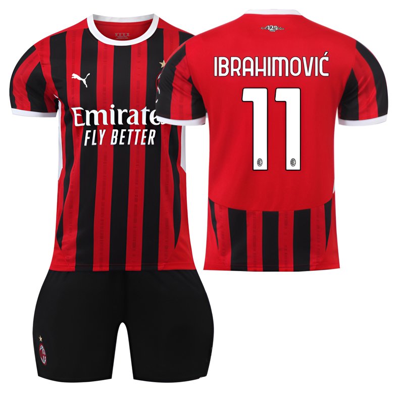Ibrahimović 11 AC Milan Hjemmedrakt 2024-25 Kortermet + Korte bukser