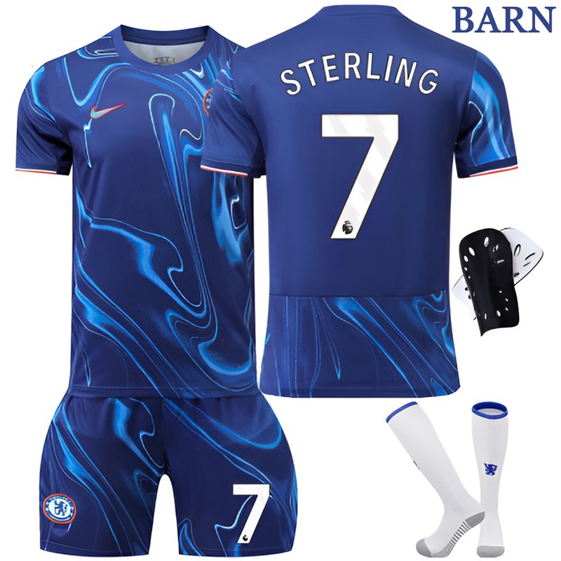 Chelsea Fotballdrakt 24/25 Hjemme Barn sett NO.7 STERLING