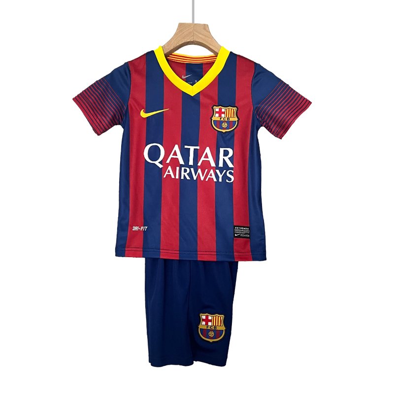Fotballdrakter 2013/14 FC Barcelona Retro Hjemmedrakt til Barn