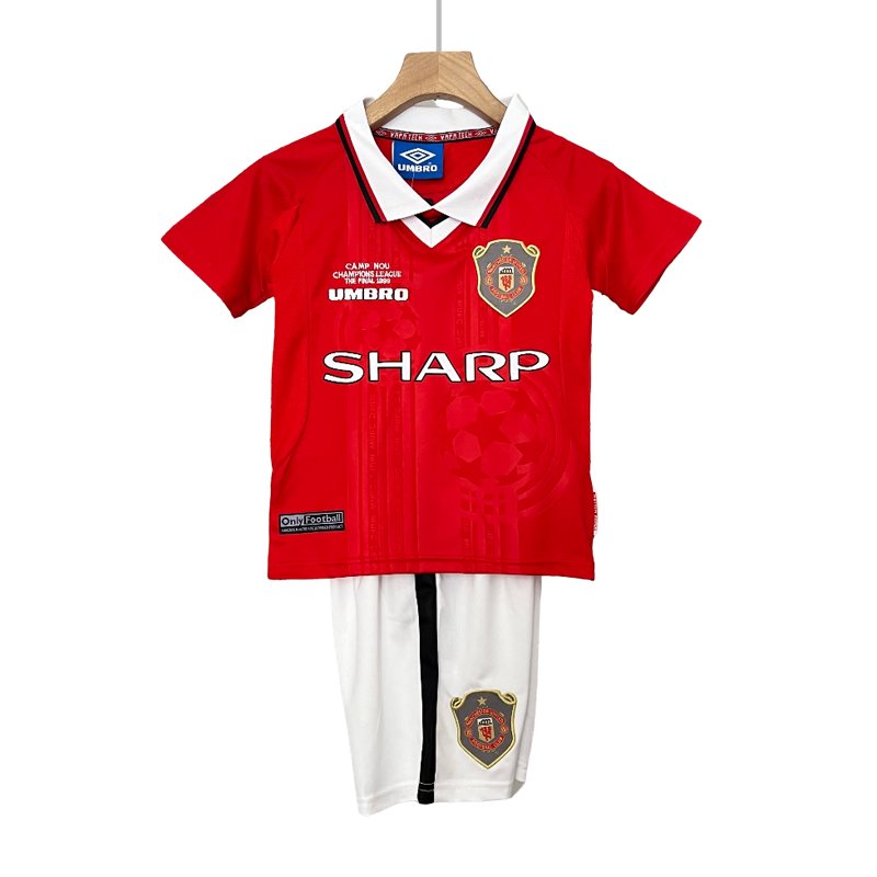 Manchester United 1999-2000 Hjemme retro drakt for barn