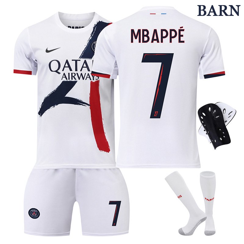Paris Saint-Germain PSG Kylian Mbappé #7 Barn Bortedrakt 2024/25