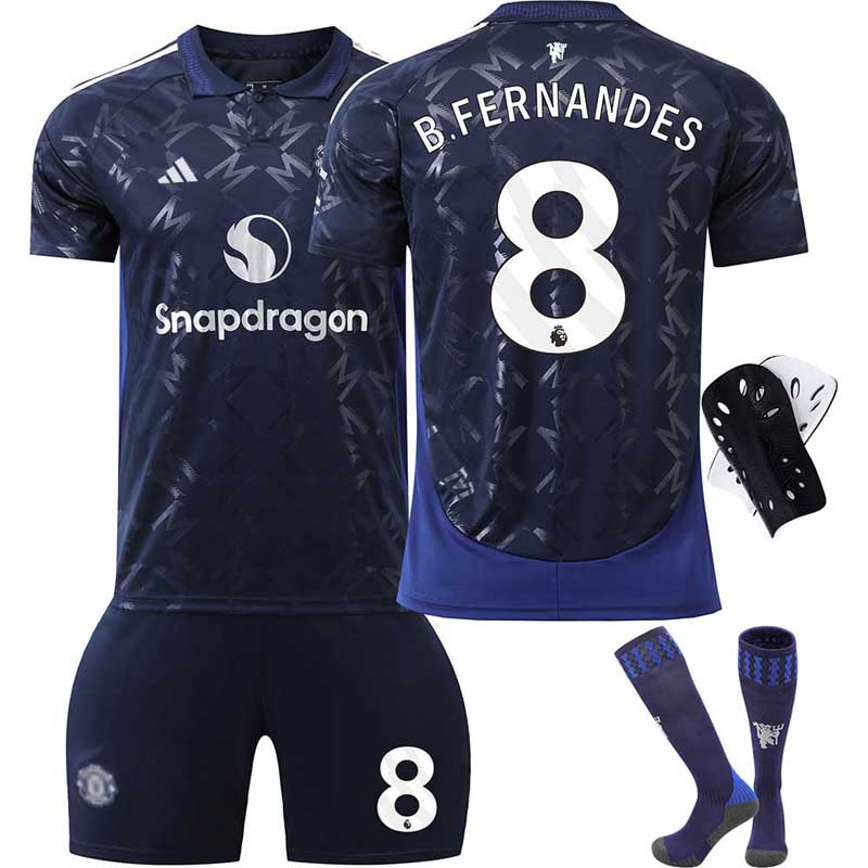 Billige Fotballdrakter Man Utd B.Fernandes 8 Barn Bortedrakt 2024/25