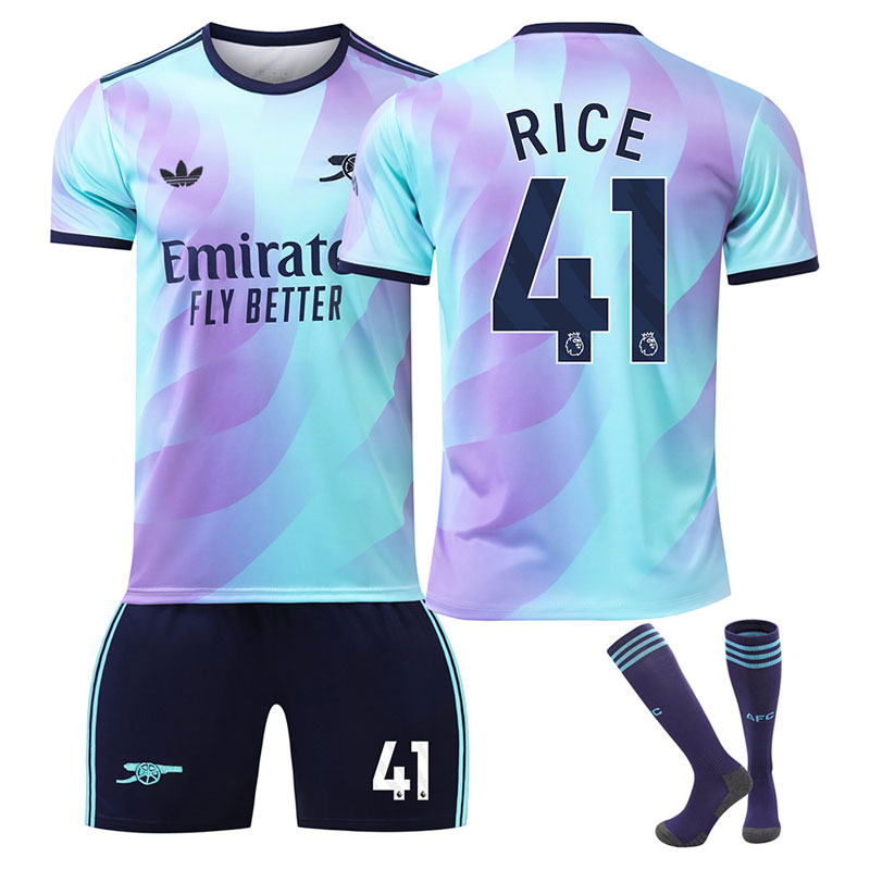 Arsenal Tredjedrakt 2024/25 Herre Kortermet + Korte bukser Rice 41