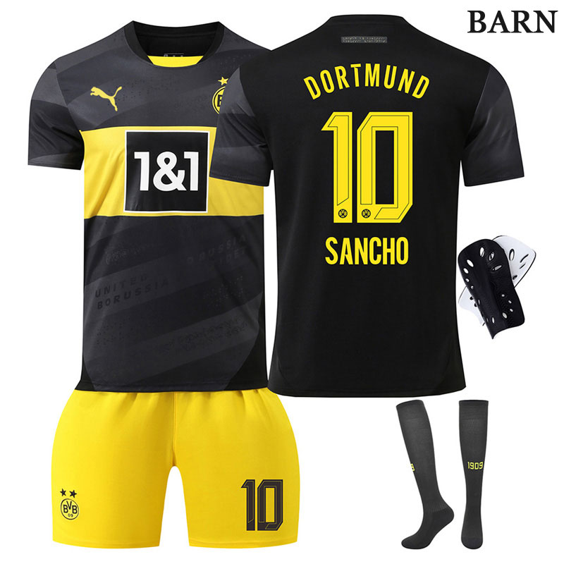 Borussia Dortmund Sancho #10 Bortedrakt 2024-25 Barn Kortermet + Korte bukser