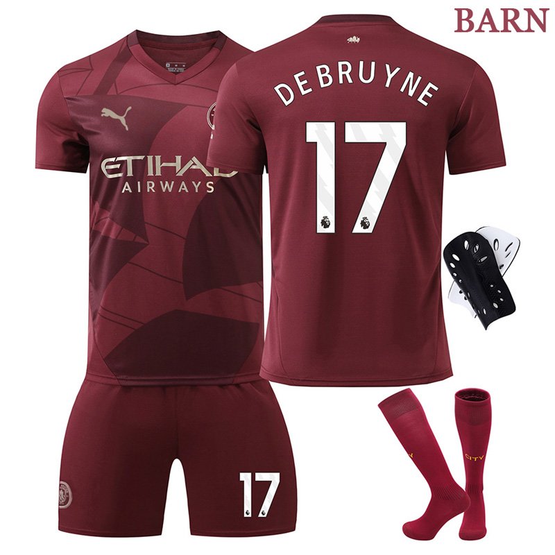 Fotballdrakter De Bruyne 17 Manchester City Barn Tredjedrakt 2024-2025