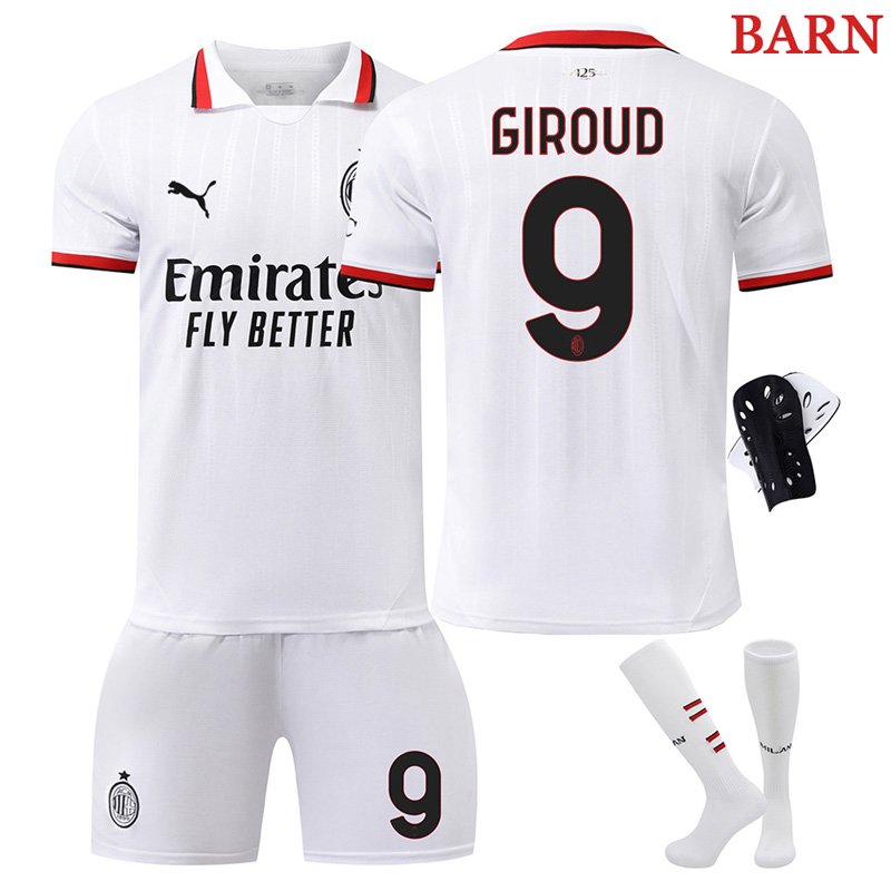 24-25 AC Milan Borte fotballdrakt for barn nr. 9 Giroud