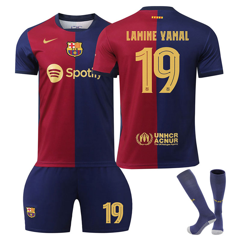 Barcelona Lamine Yamal #19 Hjemmedraktsett Barn 2024-2025 UCL