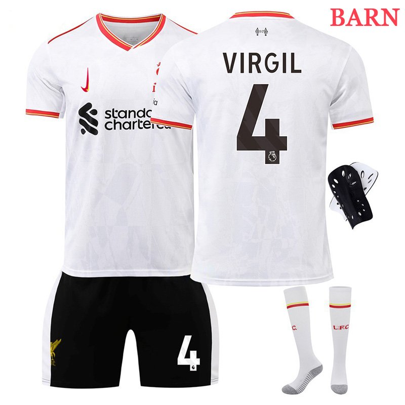 Liverpool Barn 2024-2025 Tredjedrakt med shorts og Virgil van Dijk