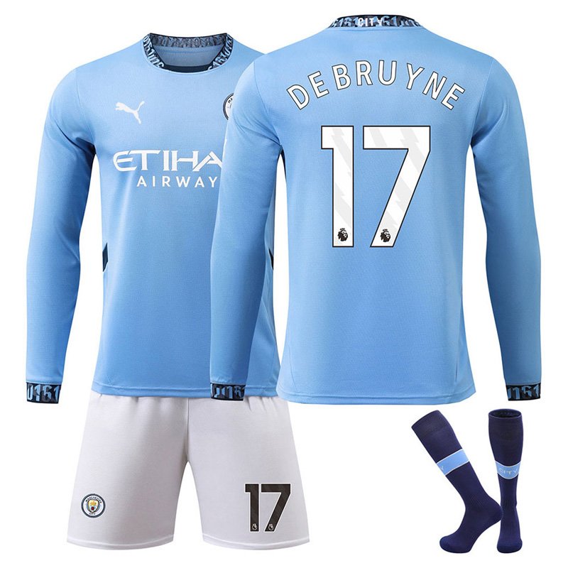 Manchester City Fotballdrakt Kevin De Bruyne #17 Hjemmedrakt 2024-25 Langermet