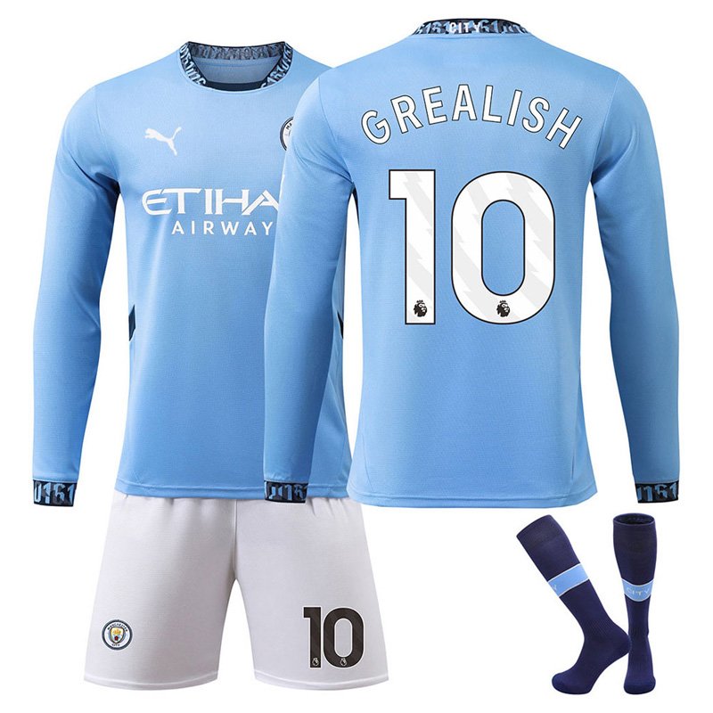 Manchester City Grealish #10 Hjemme Fotballdrakt 2024/25 Langermet