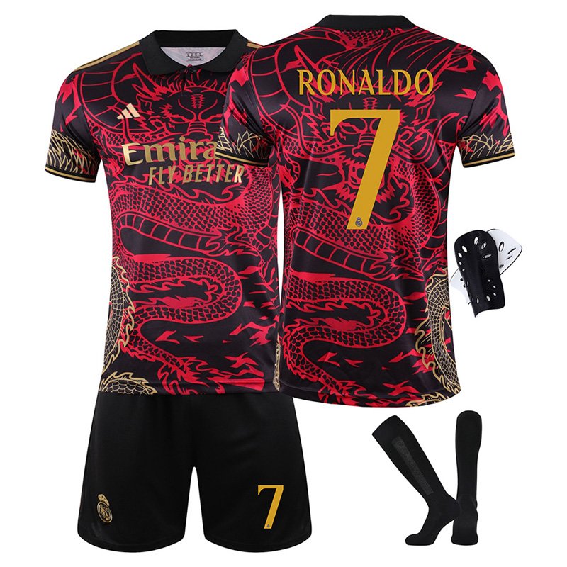 Real Madrid 24-25 Special Dragon Edition drakt med shorts og Ronaldo trykk - Barn og Voksen