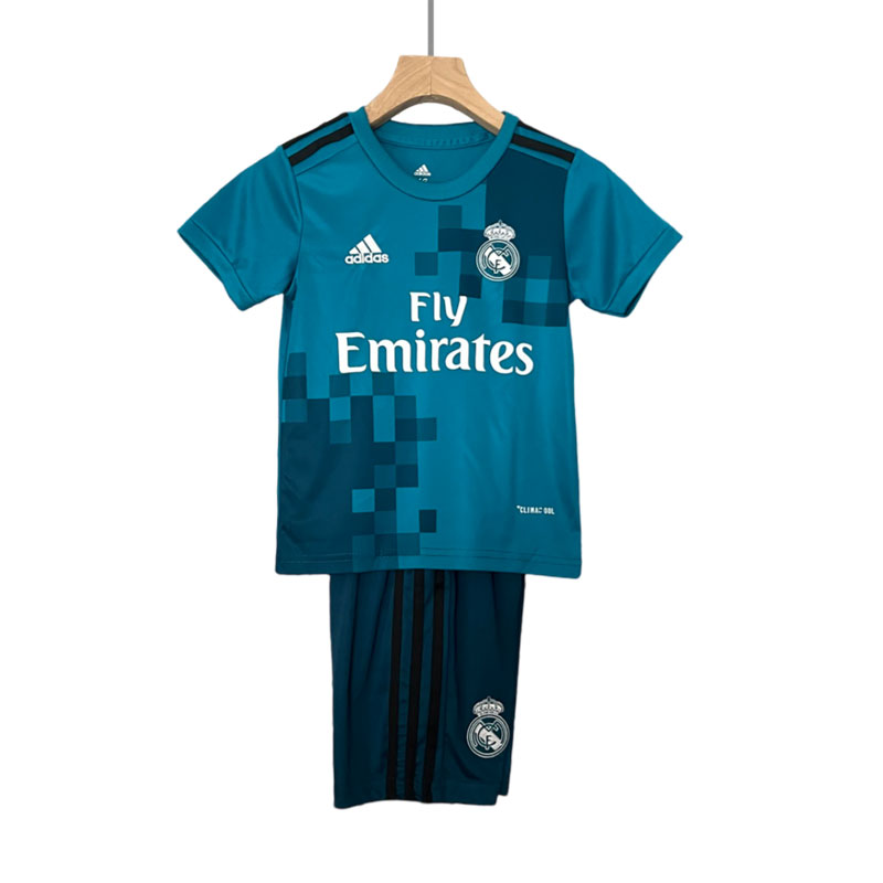 Retro Real Madrid 2017-18 Barn Tredjedrakt med shorts