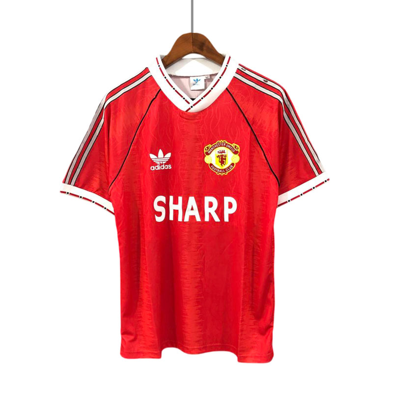 Billige Fotballdrakter Manchester United Retro Hjemmedrakt 1990-92 Rød Kortermet