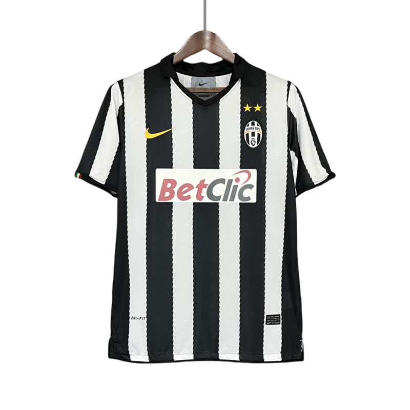 Retro-trøye 2010-11 sesong Juventus kortermet sort hvit hjemme fotballdrakter