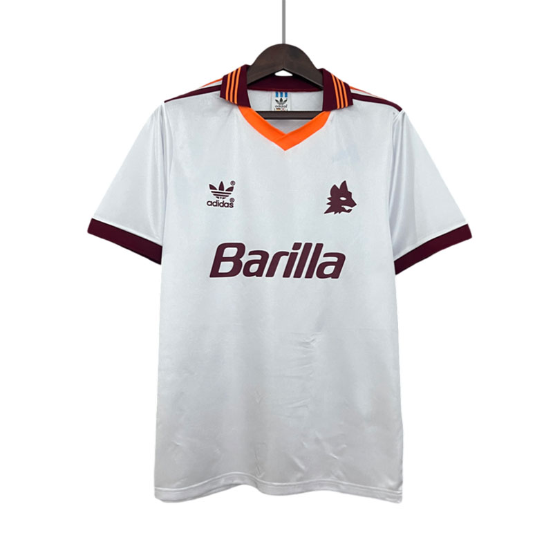 AS Roma Retro Bortedrakt 1992-93 Hvit Kortermet