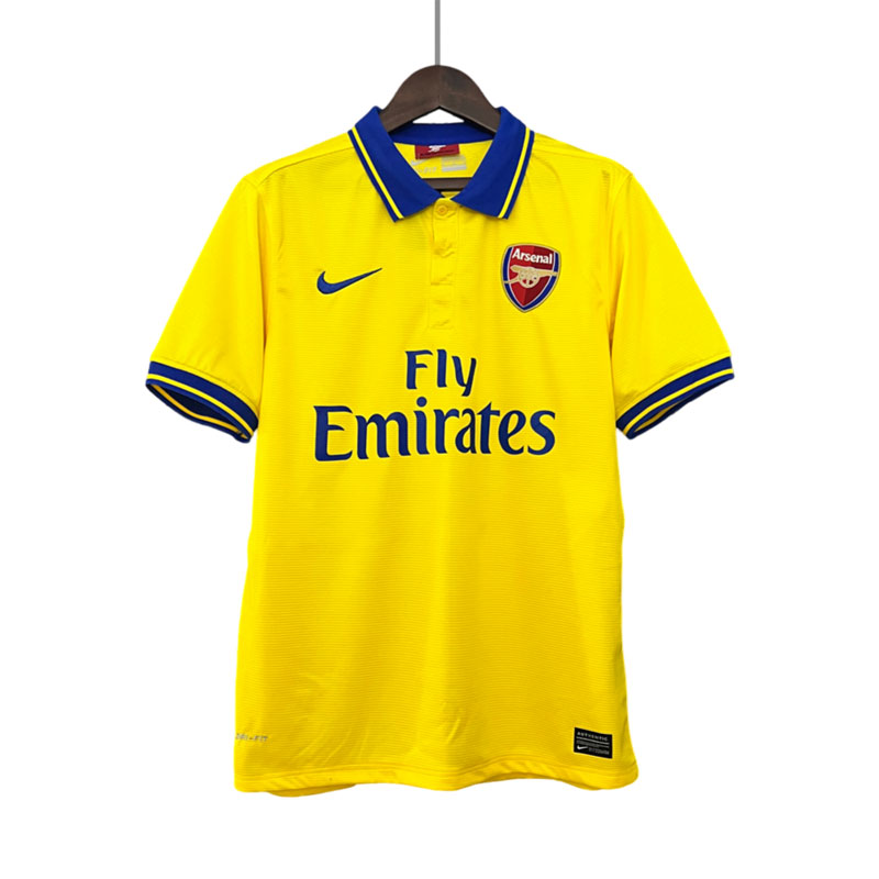 Gul fotballdrakter Arsenal 2013-14 sesongen bortedrakt retro