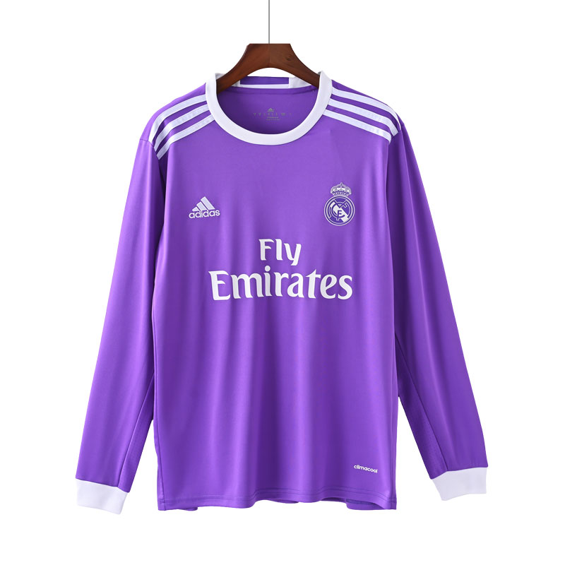 Real Madrid Bortedrakt 2016-17 Retro Langermet Lilla