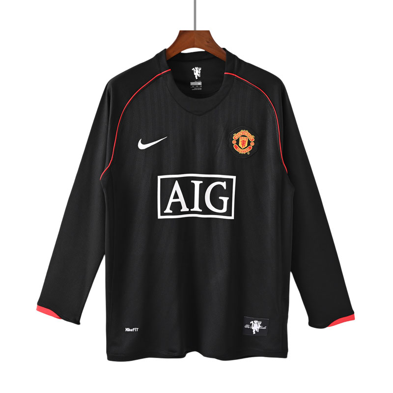 Retro 2007-08 Manchester United Bortetrøye Langermet